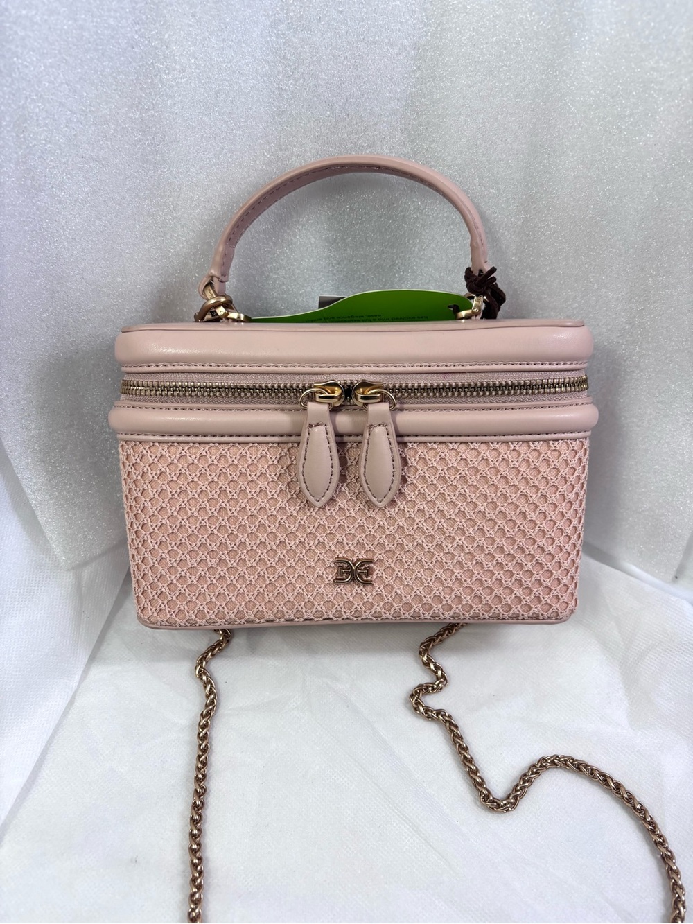 Sam Edelman Paige Quilted Mini C/B Bag. Dusty Pink.